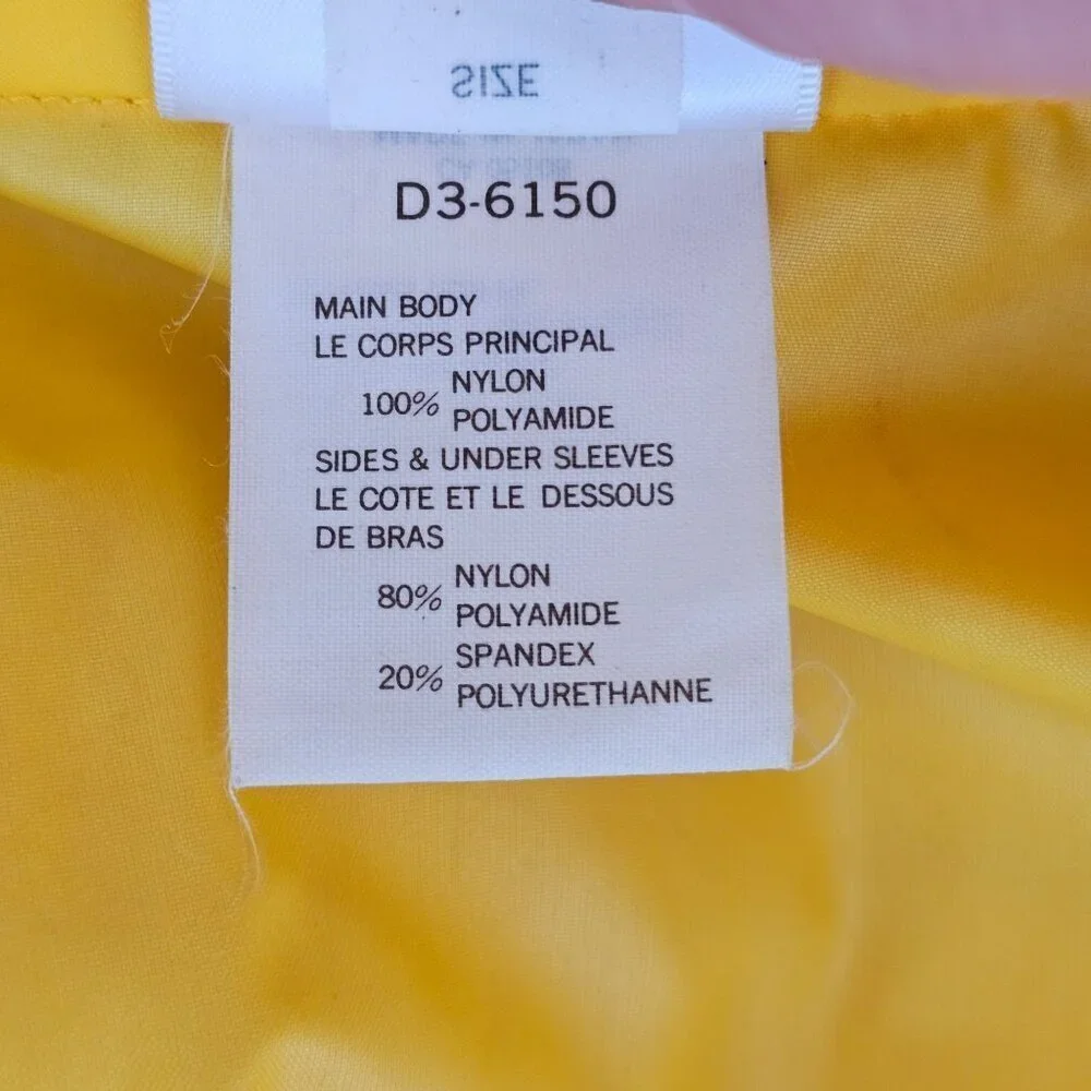 Descente Yellow & Black Cycling Jacket Mens Lightweight, Size Medium Run Small